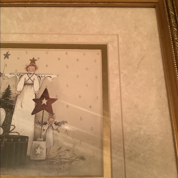 Vintage 1999 signed and framed Pat Richter “ angels” print - Picture 4 of 5